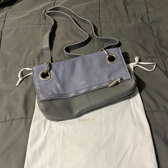 EUC Hammit VIP Meduim Montana reversible crossbody in Stingray Blue/Steel Grey - Picture 3 of 17